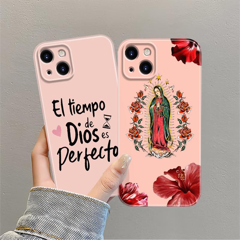 God's Timing Is Perfect Spanish Quote Phone Case for iPhone 17 Pro Max 16 15 Plus 14 13 12 Series Full Camera Lens Protection Shockproof Drop Resistant Durable Bible Inspired Verse Suitable for All People.Religions.Faiths anti-fall mobile phone case