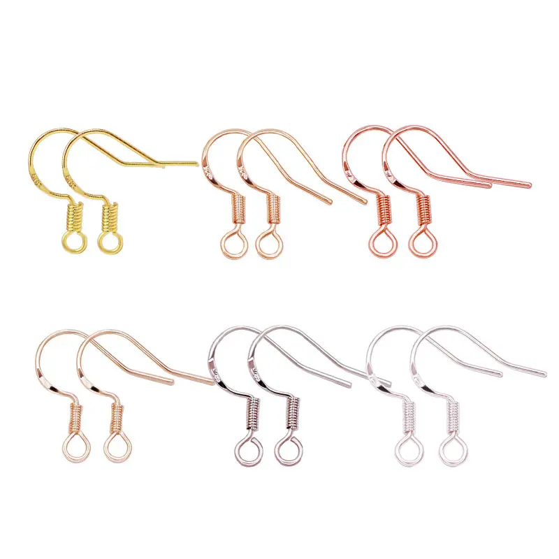 37-S925 Gold Plated Ear Hooks Hypoallergenic(10pcs