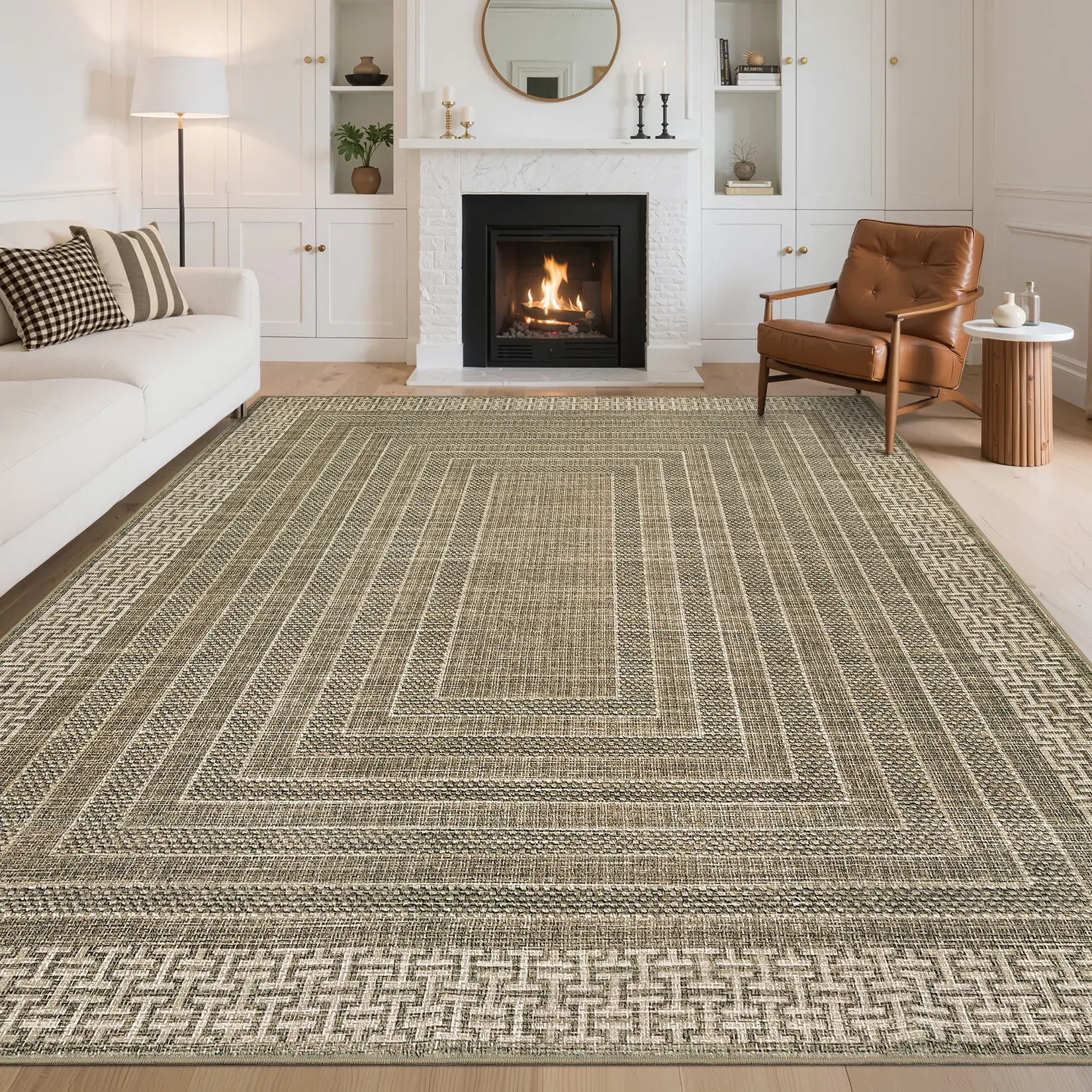 Modern Geometric Print Floor Mat - Soft, Non-Slip, Machine Washable, Foldable, Low-Pile, Non-Shedding Home Decorative Rug for Bedrooms, Kitchen, Home Decorative Rugs