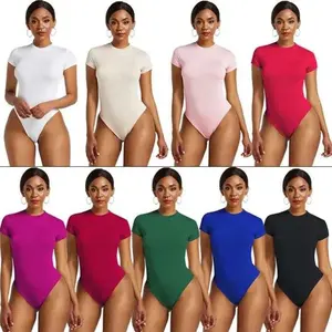 Women's Round Neck Short Sleeve Body Suits Women, Short Sleeve Body Suits Women