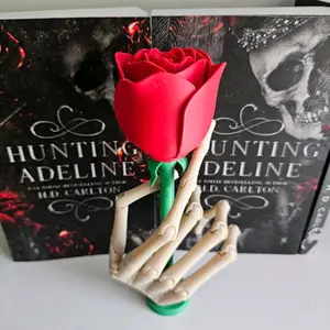 Haunting Adeline Rose, Skeleton Hand and Rose, Gothic Decor, Adeline Rose, Zade Meadows Rose, Book Shelf Buddy, Book Buddy, Bookish
