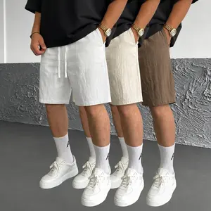 3-Pack Men’s Linen Shorts – Simple Solid Color, Knee-Length, Lightweight & Breathable for Summer, Loose Fit, Versatile Straight Cut