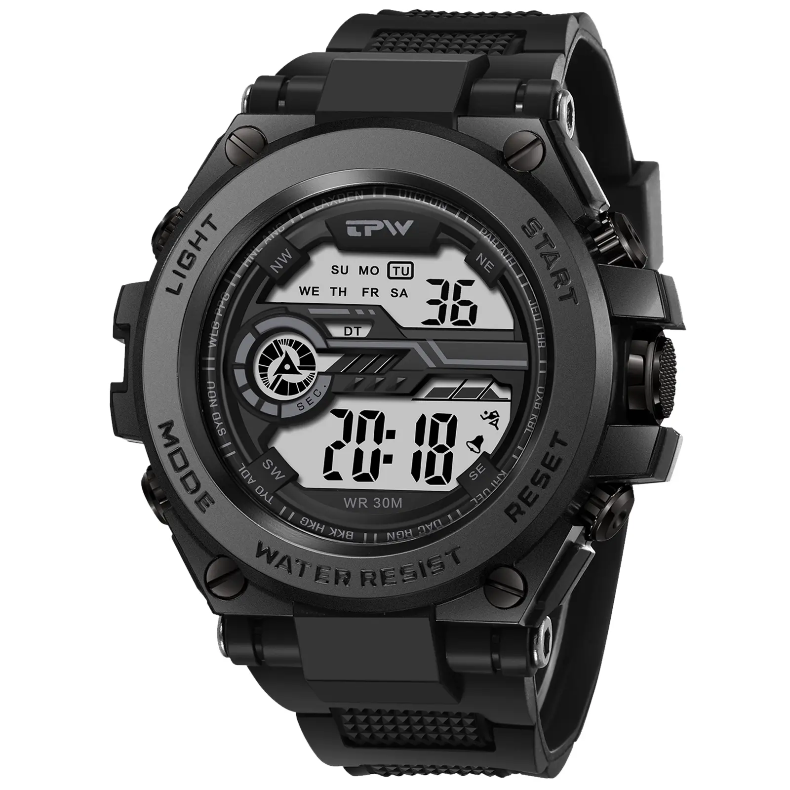 OIDEA Men's Digital Watches, Tactical Outdoor Sport Watch with Rubber Strap, Water Resistant, Large Backlit Display, Luminous Alarm and Stopwatch