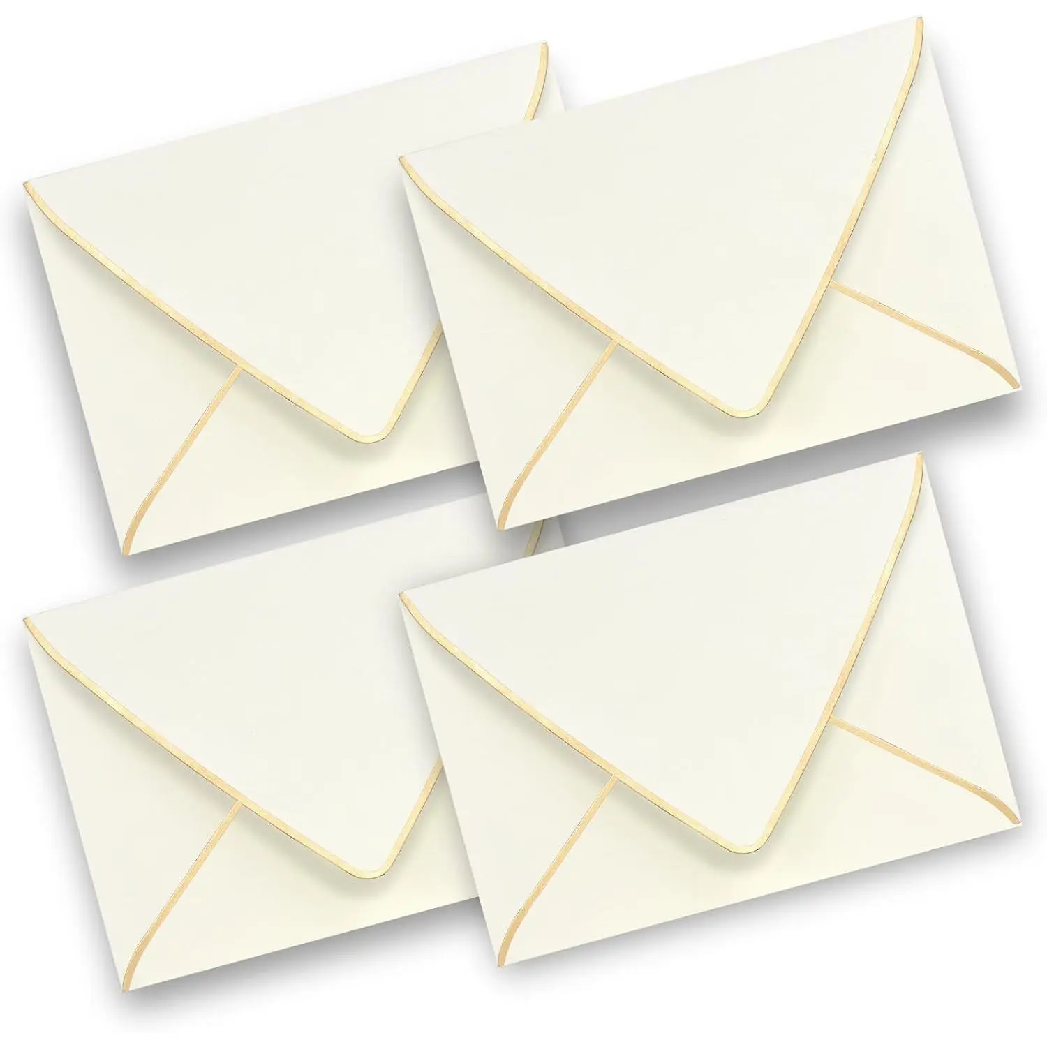 V-Flap Envelopes 50 Pack - A4 Size,  Border, Ideal for Invitations, Cards &  Occasions (Beige)