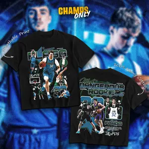 CHAMPS ONLY Cooper Flagg Signature Heavy Cotton T-Shirt For Basketball Fans, Menswear Outfit, Direct To Garment Breathable Print