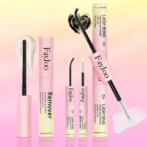 FayJoo 3 in 1 Bond & Seal & Remover for Lash Cluster Makeup, Eyelash Adhesive Long Lasting Up to 7 Days, Strong & Flexible Hold Glue for Daily Eyelash Extensions Cosmetic, Hypoallergenic, Gentle, Waterproof & Quick-Dry (5ml Each)