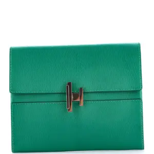 Pre-owned HERMÈS Leather Clutches & Wristlets Hermes Cinhetic Clutch Chevre Mysore by Rebag