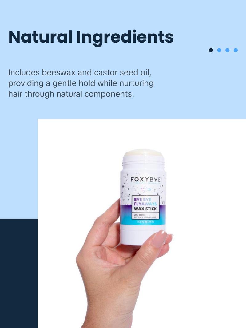 FoxyBae Bye Bye Flyaways Wax Stick – Hair Wax Stick for Slick Back, Edge Control & Flyaway Taming – Non-Greasy with Beeswax & Biotin – 2.5 fl oz FoxyBae Bye Bye Flyaways Wax Stick – Hair Wax Stick for Slick Back, Edge Control & Flyaway Taming – Non-Greasy with Beeswax & Biotin – 2.5 fl oz