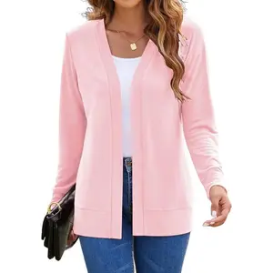 Womens Casual Lightweight Long Sleeve Cardigan Flowy Soft Open Front Knit Cardigan Sweaters