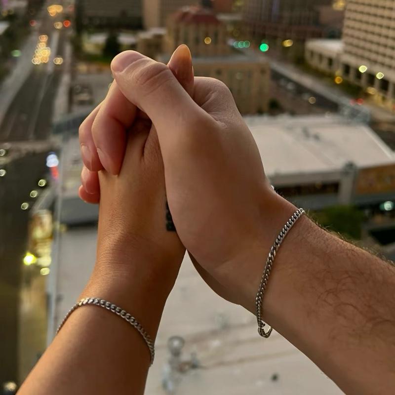 Permanent Couples Bracelets - Unisex Stainless Steel Hypoallergenic Gold/Silver Interlocked Bracelets with Adjustment Tool for Romantic Lifetime Promise - Perfect for Date Night or Anniversary - Perfect Birthday Gift