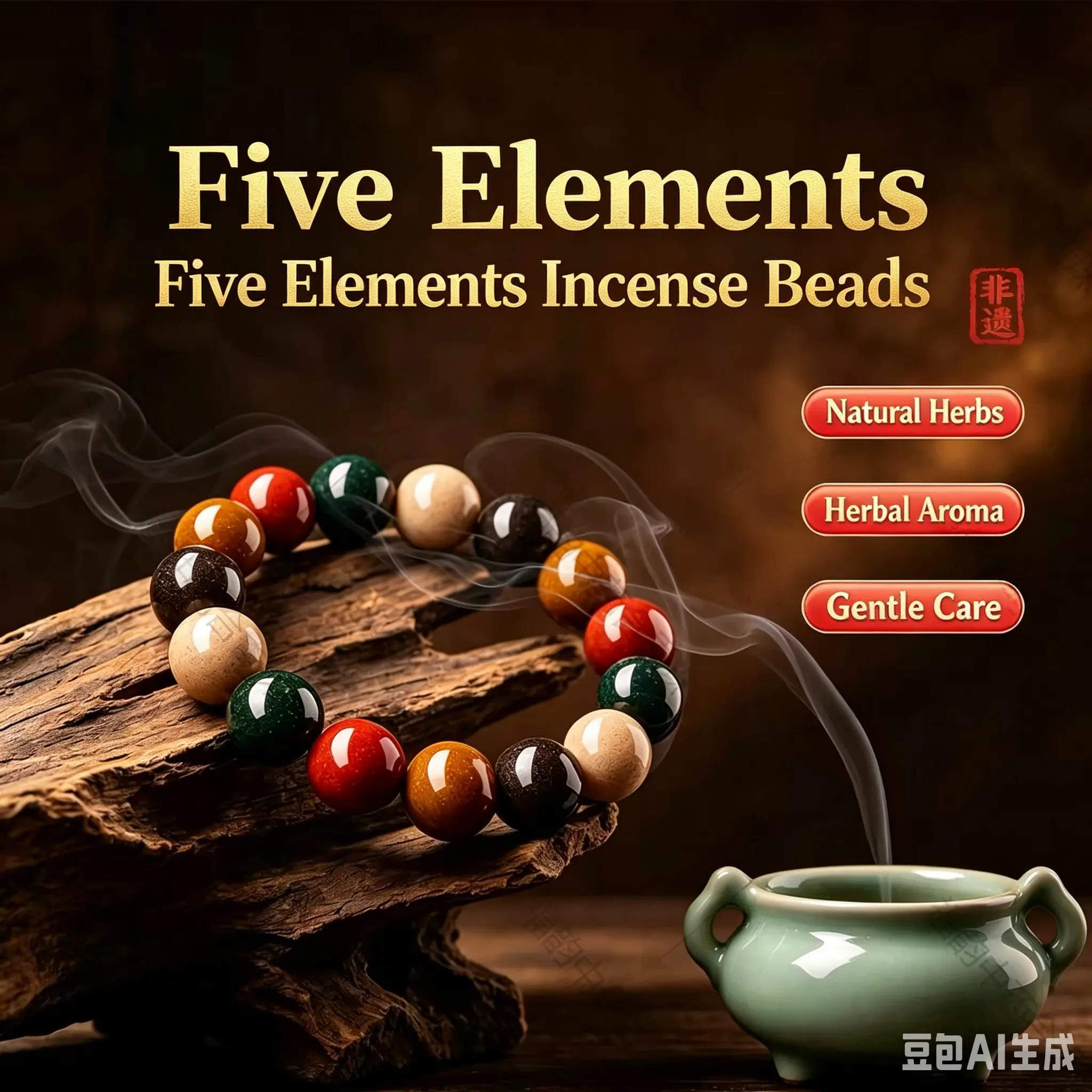 Five Elements Incense Beads - Natural Herbs Herbal Aroma Gentle Care for Relaxation and Wellbeing
