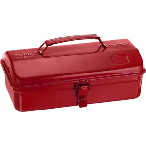 Tool Box 11.4" Tool Box Hip Roof Style with Latch Closure Tool Chest for Workshop Car, Red