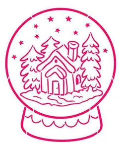 SNOWGLOBE SCENE PYO STENCIL