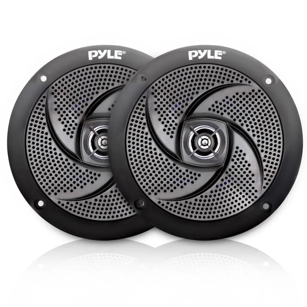6.5 Inch Low-Profile Marine Speakers | 240W Max Waterproof 2-Way Full Range Stereo Sound System - For Boat, Marine Watercraft & Off-Road Vehicles - Speaker Wire Included
