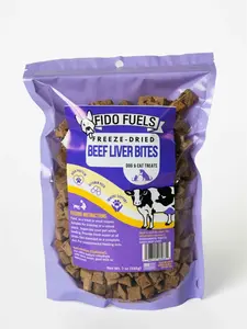 FIDO FUELS - Freeze-Dried Beef Liver Bites - 7 oz Bag of Single-Ingredient USA Treats for Dogs - Nutrient-Dense & Organ-Rich - Safe for All Breeds & Ages - Meal Topper or Training Reward