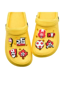 12-Pack Canadian World Cup Theme Shoe Decoration Pendants, PVC Party Shoe Accessories, Outdoor Cartoon Geometric Design