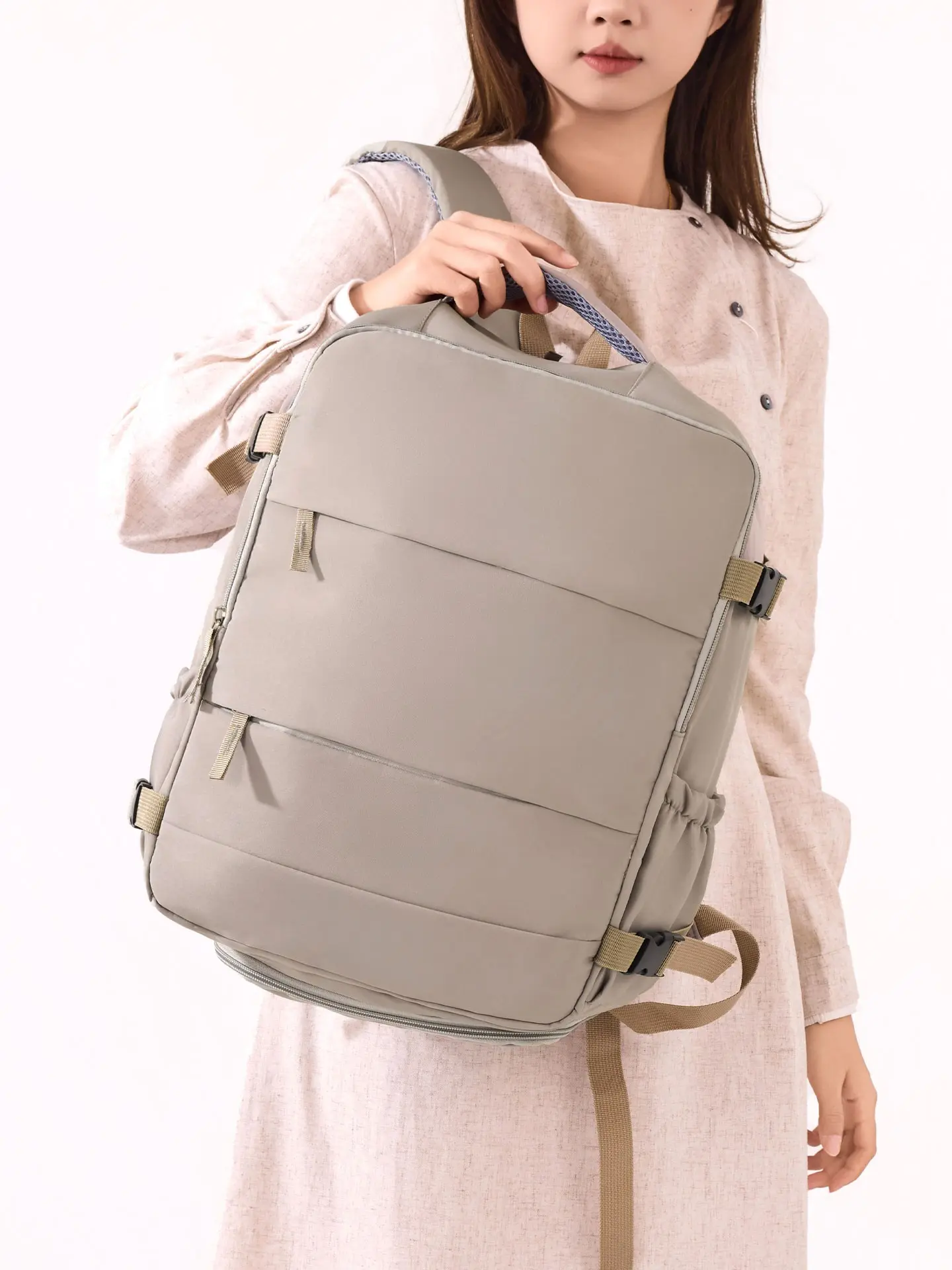 Return-To-School Gift, Vistara Ryanair Cabin Lightweight Laptop Travel Backpack 40x20x30cm, 14-Inch Laptop Compartment, Vacuum Bag, Manual Pump, Shoe Storage, Short Trip, Airline Approved Backpack