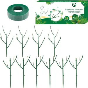 10 Pack Stackable Monstera  Support, Garden Stakes for Climing  Stem Support, Durable  Accessories for Indoor Outdoor Potted , Pothos, Vine, Flower Use