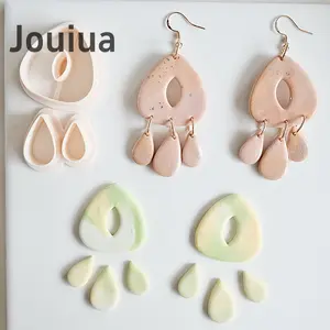 2pcs/set Drop Donut Shape Clay Cutter Earrings Cutters - Organic Jewelry Making DIY Clay Cutter Set Polymer Clay Tool Supplies