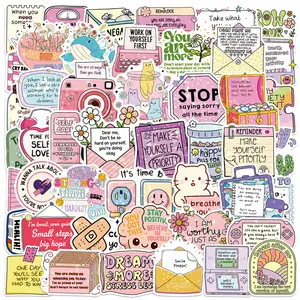 50 Laser Inspirational Quote Adhesive Stickers Set, Perfect for Scrapbooks, Journals, Laptops, Water Bottles, Cars, Positive Message Gifts