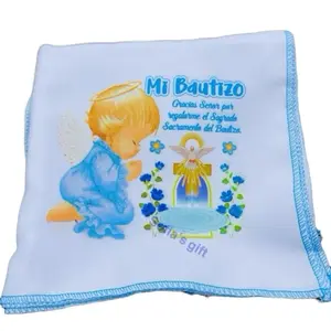 Disposable Baptism Ceremony Napkins (12pcs, 10x10in) - 100% Polyester Festive Tableware, Baptism Favors, Disposable Napkins
