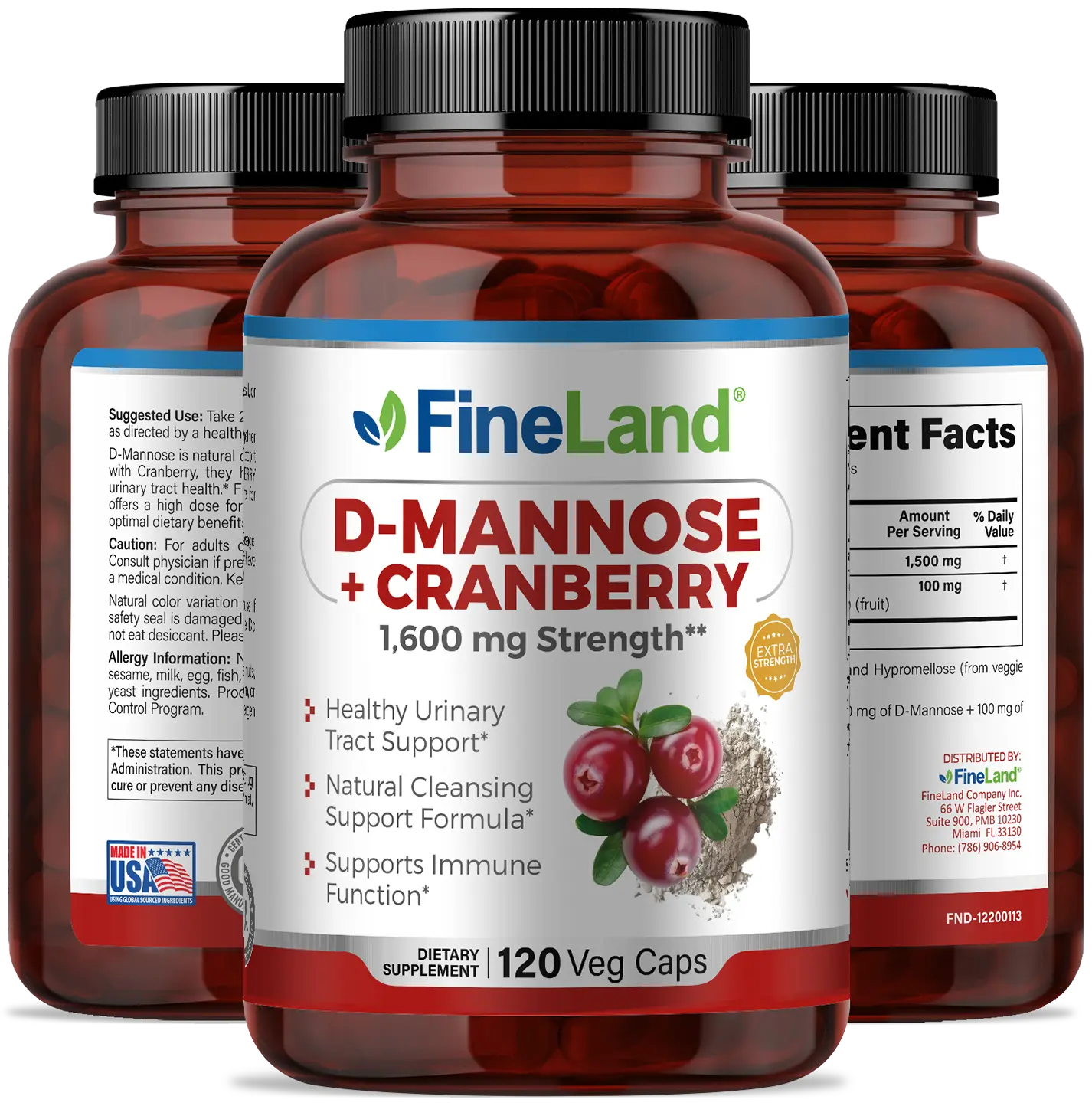 FineLand D-MANNOSE Dual Action, Immune, Flush Impurities, Natural Cleanser