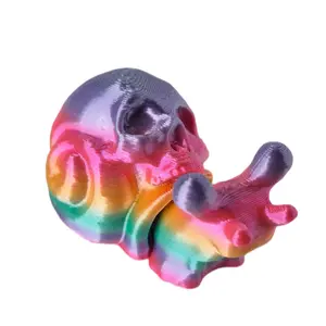 Shimmering Rainbow Skeleton Snail Decorative Figurine for Unique Home Decor and Artistic Display