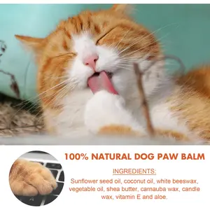 EELHOE 100% Natural Dog Paw Balm with Sunflower Seed Oil & Coconut Oil for Moisturizing and Repairing Dry Cracked Paws