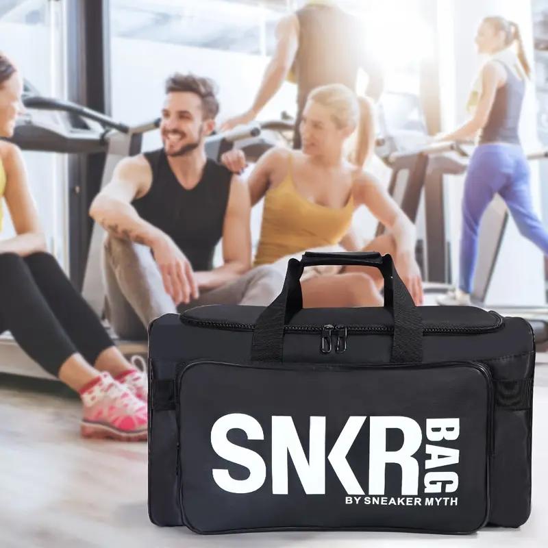 1pc Extra-Large Versatile Nylon Travel Duffel Bag - Spacious Gym Bag with Shoe Compartment, Sturdy Luggage Handbag for Sports Enthusiasts and Frequent Travelers - Durable, Water-Resistant, and Easy to Clean