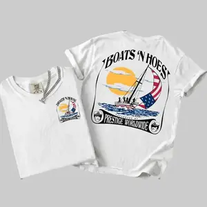 [Comfort Colors] Boats 'N Hoez Summer Step Brother Movie Tee, Vintage Retro Summer T-Shirt, Gift For Him, Funny Movie