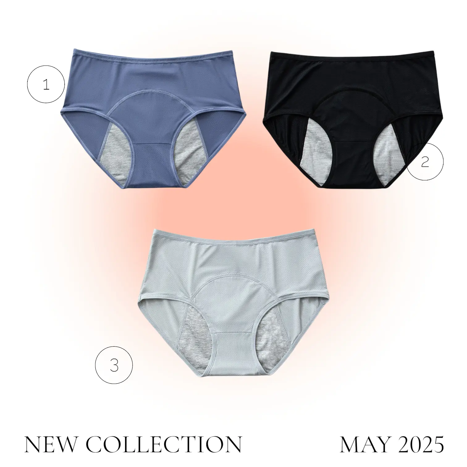 Women's Plus Size Period Underwear, 3-Pack High-Waist Leakproof Briefs for Incontinence & Menstrual Cycle