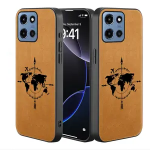 Luxury artificial leather phone case for MOTO G86 Power/G Power 2025 /G 2025 /G 5G 2024/G Play 2024 5G /G Stylus 5G /Edge 60 Pro/ Fusion,protective, high-quality,Hand-drawn world map