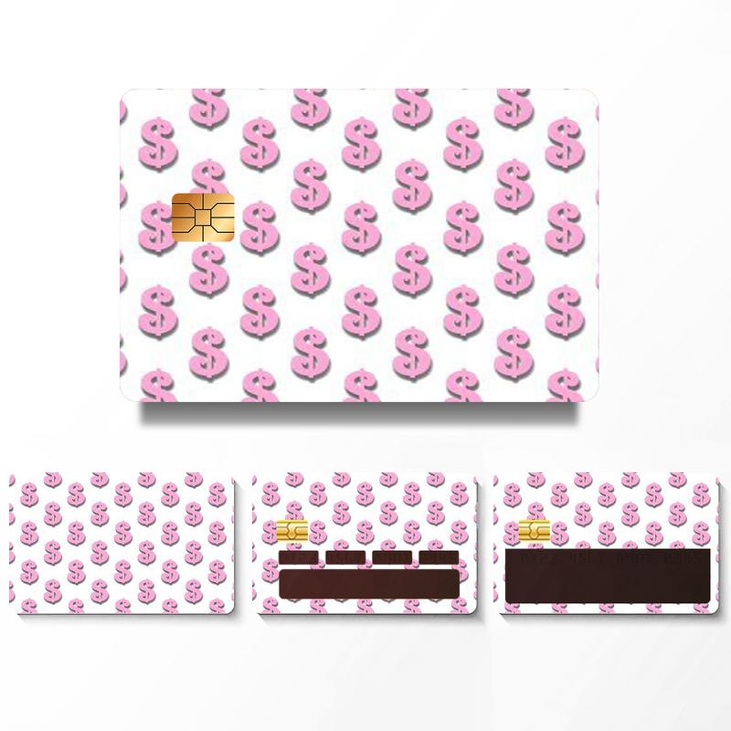 4Pcs In 1 Pink-Dollar Card Skin Sticker For Transportation, Key, Credit, Debit Card Skin-Protecting and Personalizing Bank Card-No Bubble, Slim, PVC Material