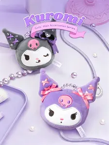 TOPTOY Kuromi Girls Headwear Style Phone Strap Long Draped Soft Plush Skin-friendly Crossbody Lanyard Stylish Sweet Cool Outfit Accessory Portable Hands-free Phone Shoulder Belt Fashion Daily Matching Decorative Phone Chain Gift