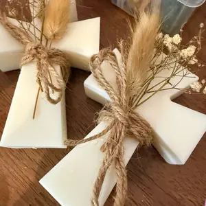 Cruz de recuerdo  para Bautizo o Primera comunión Candle Decor Ornaments Decoration Decorative Flowers Artificial Lavender Bouquet Artificial Faux Plants