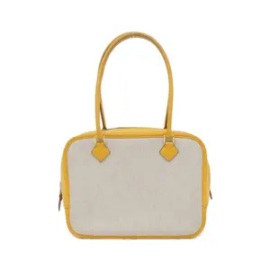 Pre-owned HERMÈS Canvas Shoulder Bags Hermes Mini Plum Toile H Chevre Mini Bag
