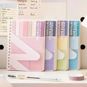 Multifunctional Sticky Note, Adhesive Tabs and Label Organizer Set, Spiral Notebook with 220 Sheets, Waterproof Cover, Essential Office Supply