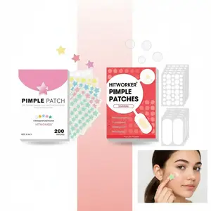 Hitworker Acne Patch Bundle, 200pcs Multi-color Star Patches with Tea Tree Oil and 190pcs Clear Hydrocolloidal Pimple Cover Patches, Acne Spot Treatment for Youth Skincare, Blemish Patches, Acne Clearing Products, Acne Stickers