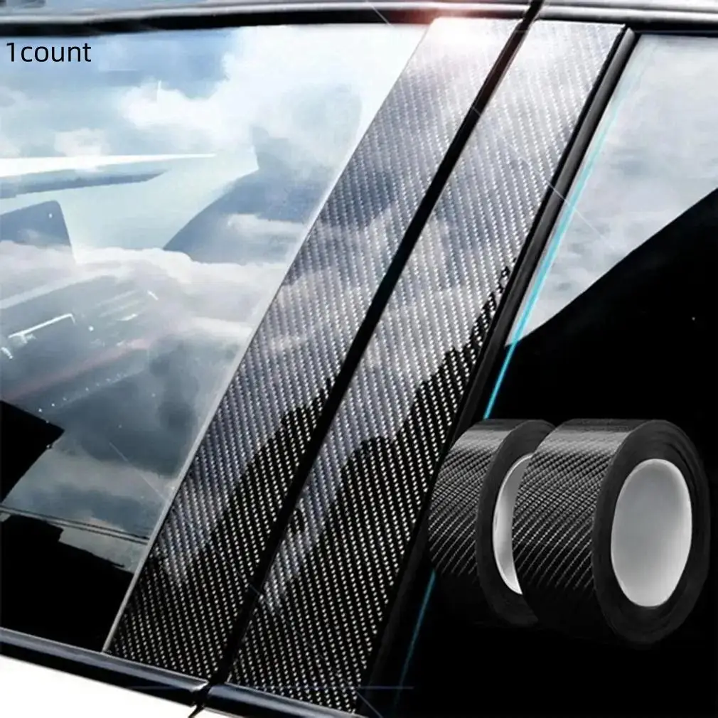 Wear-resistant Car Body Scratch Cover Sticker, 1 Count Car Carbon Fiber Sticker, Multifunctional Waterproof Car Interior Sticker