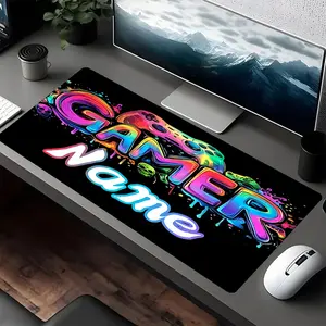 Custom Name Personalized GAMER Mouse Pad Vibrant Paint Splatter Design Durable Rectangular Computer Accessory for Gaming Office Desk Mat Large Mousepad for Desk Workstation Essential Bold Graphics Smooth S