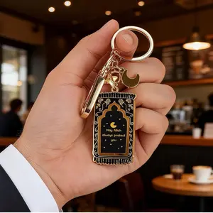 Islamic Keychain with Allah Protection Charm and Moon Design for Daily Use
