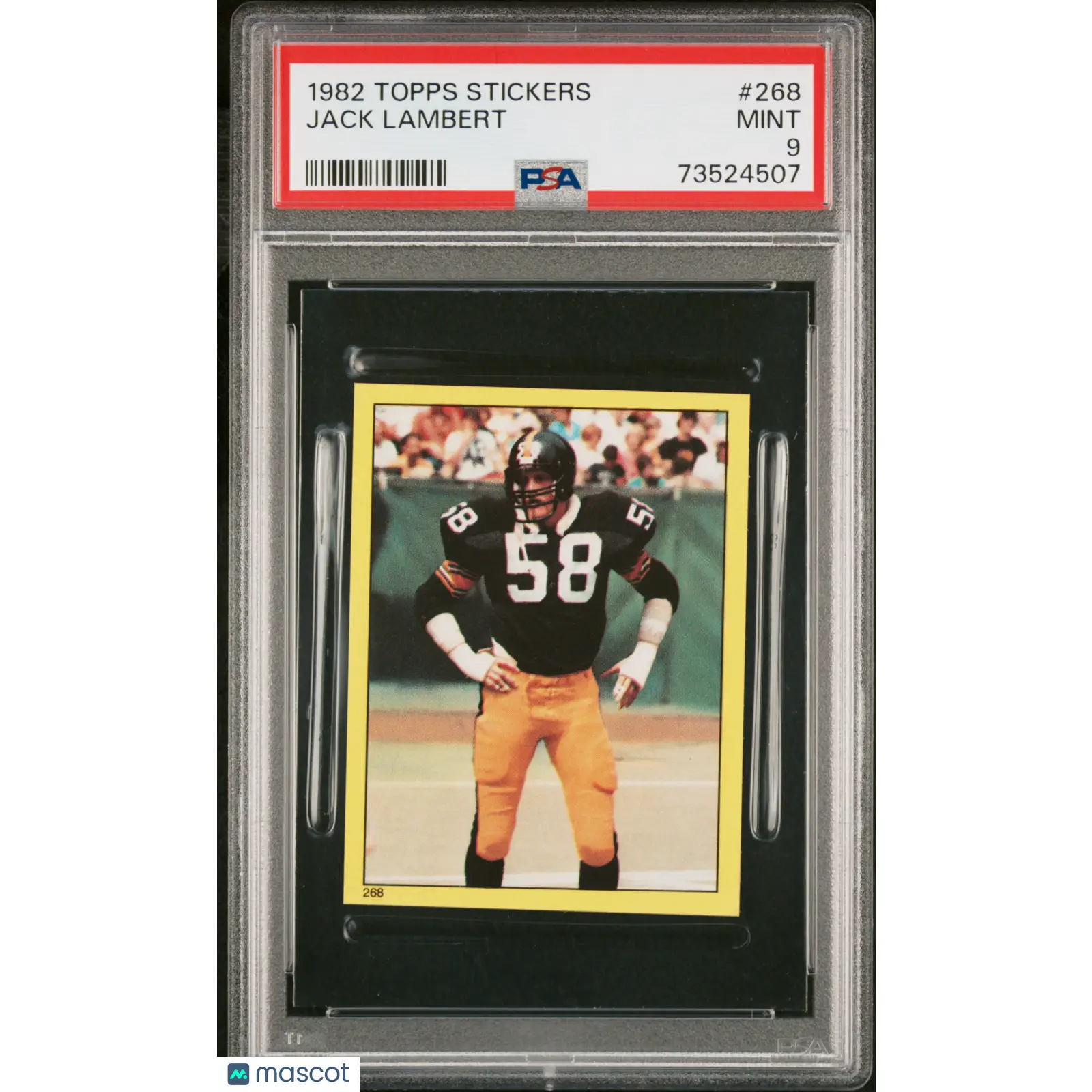 Jack Lambert PSA 1982 Topps Stickers Football #268 9 73524507