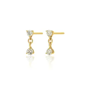ELLIE VAIL-EVANORA DOUBLE DROP EARRING IN GOLD