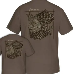 Ol' Tom Technical Turkey Gear T-Shirt, Wild Turkey Wing Sketch Graphic Tee, Turkey Hunter Field Guide Apparel, Spring Hunting Season Shirt, Premium Cotton Outdoorsman Tee