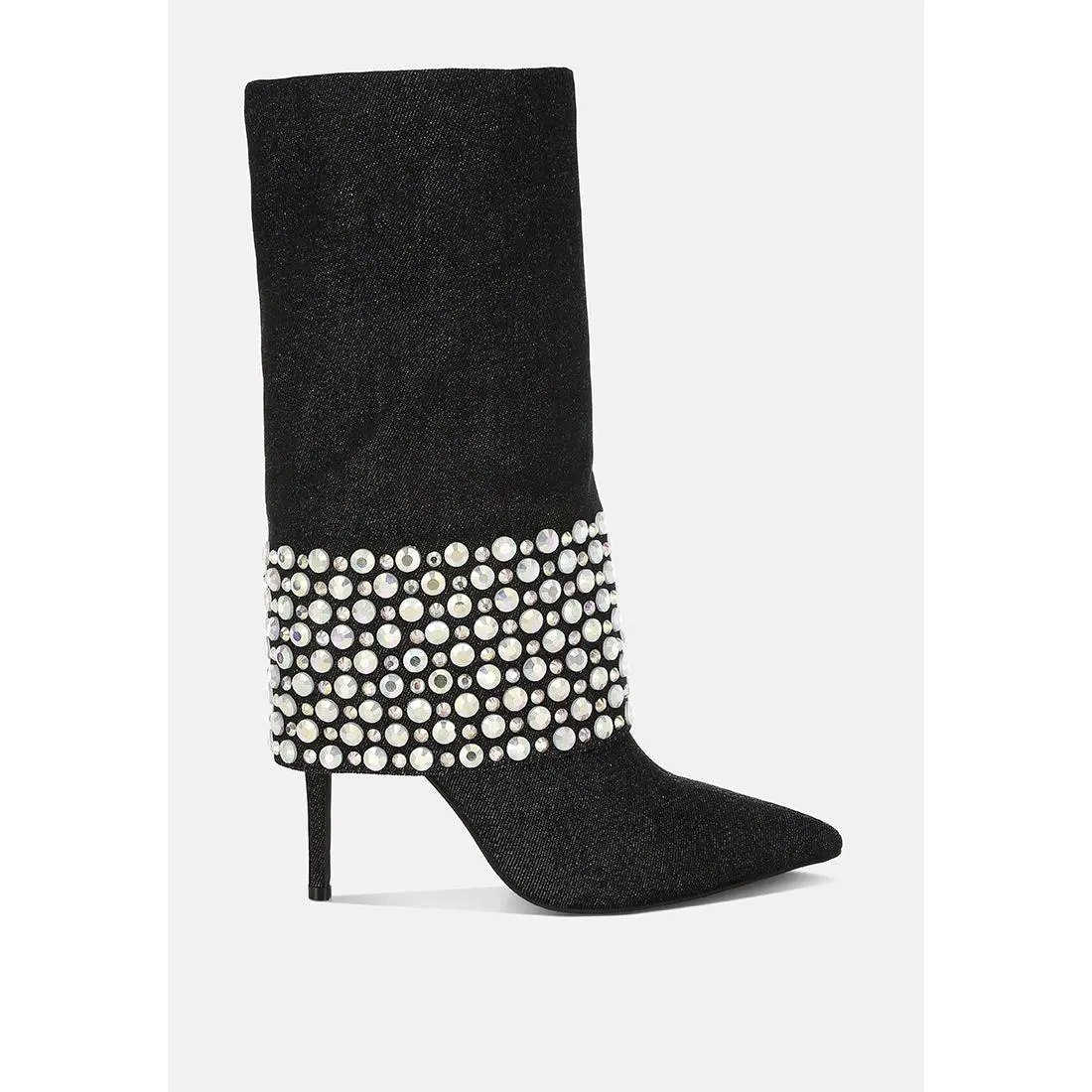 BASSO Party Diamante Studded Stiletto Boots