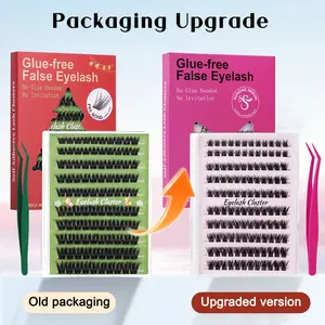 【Upgraded 】Press-On Lash Clusters 100PCS/120PCS, Wispy Individual Eyelash Extensions, Natural Volume Mixed Length 10-16mm, Self-Adhesive DIY Lash Kit with Tweezers, Beginner Friendly