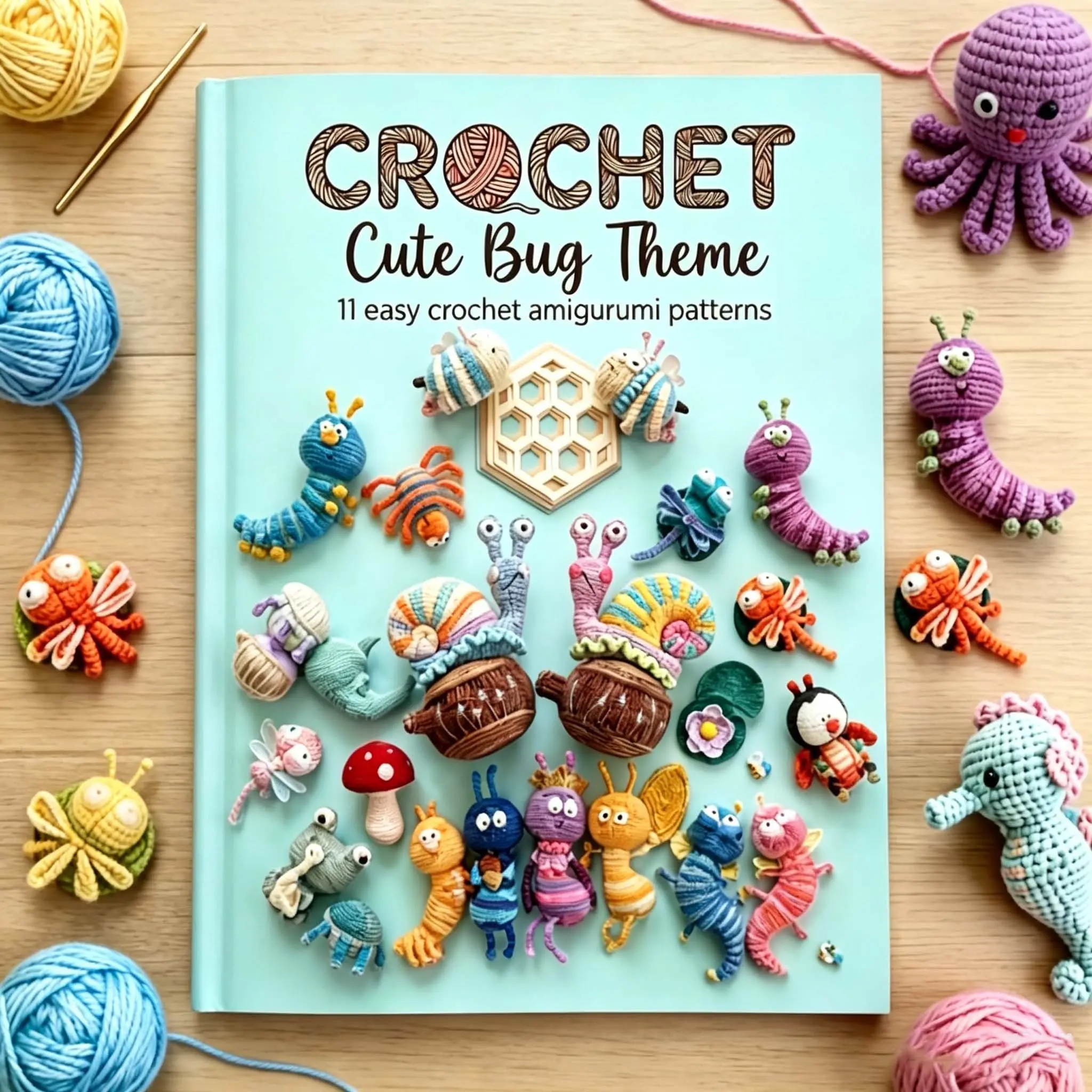 11 Cute Insect Amigurumi Crochet Patterns, Beginner-Friendly Step-By-Step Guide, Quick and Easy Crochet Tutorial, Perfect Gift for Crochet Lovers, Learning, Amigurumi Tutorials