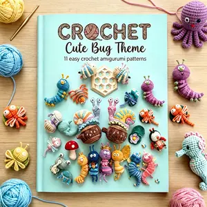11 Cute Insect Amigurumi Crochet Patterns, Beginner-Friendly Step-By-Step Guide, Quick and Easy Crochet Tutorial, Perfect Gift for Crochet Lovers, Learning