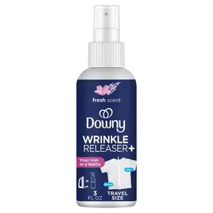 Downy Wrinkle Releaser Spray All-In-One with Odor Eliminator Spray Travel Size, Static Remover Fabric Refresher & Ironing Aid for Clothes 3 Fl Oz Crisp Linen Scent