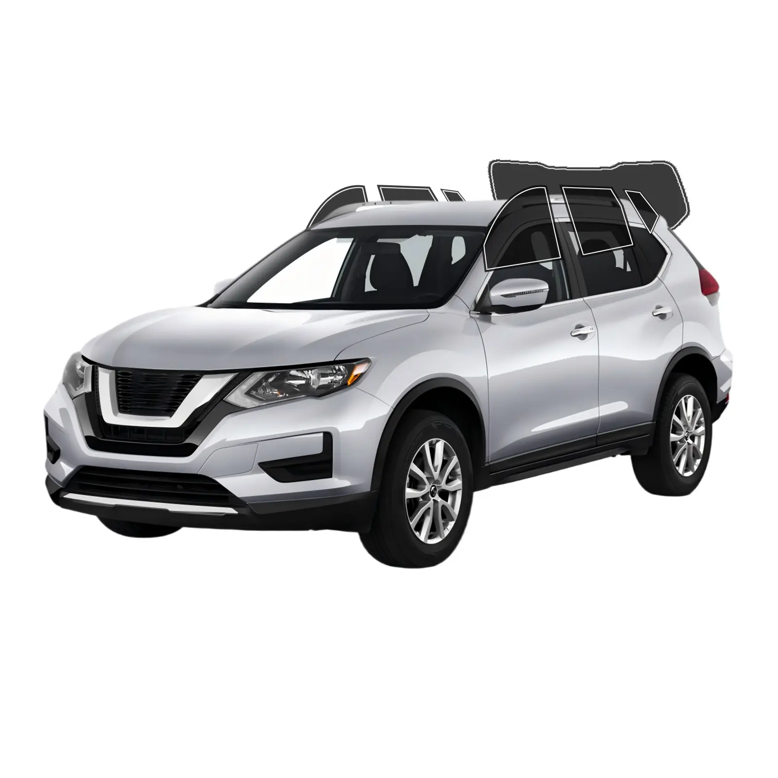 Precut Window Tint Film For Nissan Rogue 2014-2020 Window 2Ply Anti-Shatter, UV Block, Privacy Protection, Easy Install, No Trimming Needed,Heat & Glare Reduction
